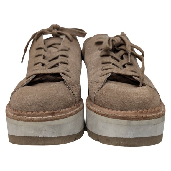 Dolce Vita Suede Toyah Platform Sneakers Womens Tan Brown Lace Up Shoes Size 8 - Picture 9 of 14